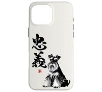 Schnauzer Arte Japonés Sumi-e Perro Kanji Lealtad Carcasa para iPhone 16 Pro MAX