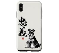 Schnauzer Arte Japonés Sumi-e Perro Kanji Lealtad Carcasa para iPhone XS MAX