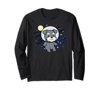 Schnauzer, Astronauta, Amante de los Animales espaciales, Luna, mamá, papá, Hijos Manga Larga