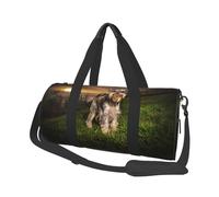 Schnauzer Atardecer Perros Mascotas Montañas Schnauzer, Bolsa de Viaje de Gran Capacidad, Bolso Redondo, Bolsa de Viaje Deportiva, Bolsa de Mano, Bolsa de Fitness