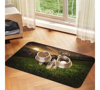 Schnauzer Atardecer Perros Mascotas Montañas Schnauzer,Tapete para Comida de Mascotas, manteles Individuales de Cuero sintético para Gatos y Perros,40x60cm