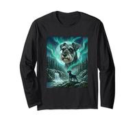 Schnauzer Aurora Borealis Northern Lights Dog Moon Forest Manga Larga
