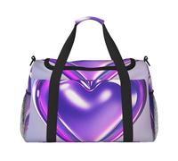 Schnauzer - Bolsa de deporte para hombres y mujeres, bolsa de noche con compartimento para zapatos, bolsas de viaje y entrenamiento, Corazones morados, Talla única, Bolsa de viaje