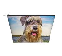Schnauzer Césped Mascotas Perros Grises Chnauzer, Bolsa de artículos de tocador Bolsa de Maquillaje Bolsa de cosméticos Bolsa de artículos de tocador de Viaje portátil