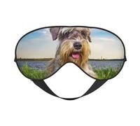 Schnauzer Césped Mascotas Perros Grises Chnauzer, Cubreojos completos Antifaz bloqueador de luz Antifaz para dormir Antifaz suave con los ojos vendados Noche
