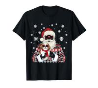 Schnauzer Dog and Santa Merry Christmas Feo Navidad Camiseta