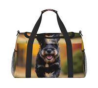 Schnauzer Dog - Bolsa de viaje compacta resistente al agua para deportes, gimnasio y fin de semana para hombres y mujeres
