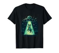 Schnauzer Dog Extraterrestre OVNI Secuestro Bajo Estrellas Nocturnas Camiseta
