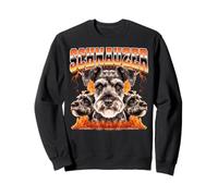 Schnauzer Dog Flames estilo pirata de los 90 Sudadera
