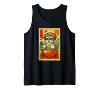 Schnauzer Dog Gaming Ramen japonés Ukiyo-e Great Wave Retro Camiseta sin Mangas