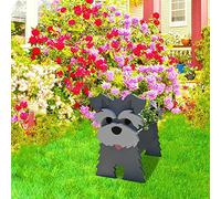 Schnauzer Dog Planter, Multi Purpose Animal Shaped Cartoon Planters Succulent Plant Pots, Cute Pet Puppy Dogs Flower Pot for Indoor Outdoor Gardening Decorations(Grey)