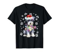 Schnauzer Envuelto en Luces de Navidad Perro Camiseta