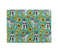 Schnauzer Girasoles Primavera Verano Floral Perro Raza Perro Adultos Rompecabezas de 500 Piezas - Rompecabezas de Madera para Adultos Mayores