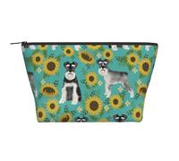 Schnauzer Girasoles Primavera Verano Floral Perro Raza Perro, Bolsa de artículos de tocador Bolsa de Maquillaje Bolsa de cosméticos Bolsa de artículos de tocador de Viaje portátil