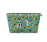 Schnauzer Girasoles Primavera Verano Floral Perro Raza Perro, Bolsa de artículos de tocador Bolsa de Maquillaje Bolsa de cosméticos Bolsa de artículos de tocador de Viaje portátil