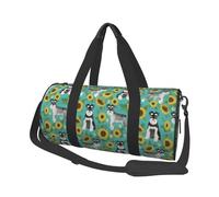Schnauzer Girasoles Primavera Verano Floral Perro Raza Perro, Bolsa de Viaje de Gran Capacidad, Bolso Redondo, Bolsa de Viaje Deportiva, Bolsa de Mano, Bolsa de Fitness