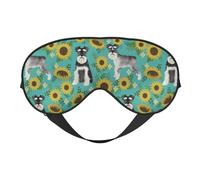 Schnauzer Girasoles Primavera Verano Floral Perro Raza Perro, Cubreojos completos Antifaz bloqueador de luz Antifaz para dormir Antifaz suave con los ojos vendados Noche