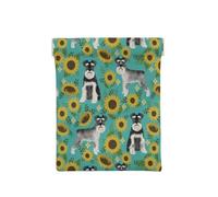 Schnauzer Girasoles Primavera Verano Floral Perro Raza Perro, Squeeze Top Wallet Bolsa de Almacenamiento para Mujer Monedero pequeño Bolsa de Cambio