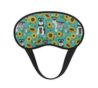 Schnauzer Girasoles Primavera Verano Raza de Perro Floral, Cubiertas oculares completas, antifaces para dormir que bloquean la luz, orejeras opacas para dormir
