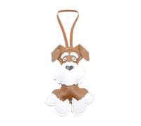 Schnauzer llavero Charm - accesorio colgante de perro, clip de cuero bolsa | Bolso de cuero Animal Charm perro lindo, decoración colgante accesorio creativo, cachorro pu cuero cartera llavero ha