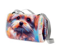 Schnauzer - Manta de pícnic, 150 x 145 cm, manta de playa grande, manta de camping con asa, parte inferior impermeable, manta plegable para senderismo, suave y portátil
