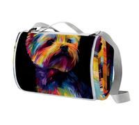 Schnauzer - Manta de picnic extragrande con asa de transporte, plegable y portátil, 150 cm x 145 cm, manta de picnic para camping, parque, jardín, playa