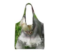 Schnauzer miniatura,Bolsas de mano reutilizables, bolsas de supermercado, bolso de hombro de lona de gran capacidad