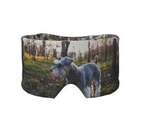 Schnauzer miniatura, mascotas de césped, perros grises,Máscara para ojos con bloqueo de luz y protección ocular completa para dormir, orejeras y ojos.