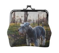 Schnauzer Miniatura, Mascotas de jardín, Perros Grises,Monedero de Piel sintética, Carteras pequeñas, Monedero con Cierre de Broche