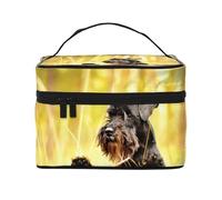 Schnauzer Miniatura Mascotas del Bosque Perros Negros, Bolsa de Maquillaje Bolsa de cosméticos Bolsa de artículos de tocador de Viaje portátil Estuche para lápices Bolsa de artículos de tocador