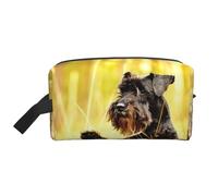 Schnauzer Miniatura Mascotas del Bosque Perros Negros, Bolsa de Maquillaje Bolsa de cosméticos Bolsa de artículos de tocador de Viaje portátil Organizador de Bolsa de Maquillaje