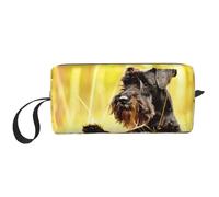 Schnauzer Miniatura Mascotas del Bosque Perros Negros, Bolsa de Maquillaje Bolsa de cosméticos Bolsa de artículos de tocador de Viaje portátil Bolsa de Maquillaje
