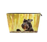 Schnauzer Miniatura Mascotas Perros Negros, Bolsa de Maquillaje Bolsa de cosméticos Bolsa de artículos de tocador de Viaje portátil Bolsa de artículos de tocador
