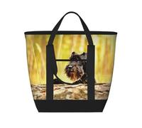 Schnauzer miniatura Mascotas Perros negros,Bolsas de almuerzo de gran capacidad, bolsa de mano térmica para mujeres, hombres, trabajo, picnic, viajes.