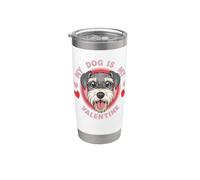 Schnauzer miniatura My Dog Is My Valentine. Paw Lover Vaso térmico de acero inoxidable de doble pared