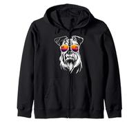 Schnauzer Miniatura Perro Schnauzer miniatura con gafas de Sudadera con Capucha