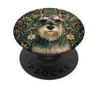 Schnauzer Miniatura Sal y Pimienta Vintage PopSockets PopGrip Adhesivo