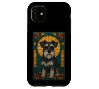 Schnauzer Perro Vitral Estilo Arte Carcasa para iPhone 11