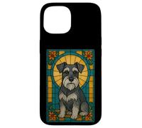 Schnauzer Perro Vitral Estilo Arte Carcasa para iPhone 15