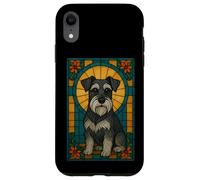 Schnauzer Perro Vitral Estilo Arte Carcasa para iPhone XR