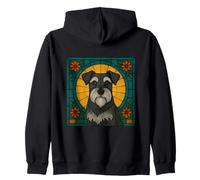 Schnauzer Perro Vitral Estilo Arte Sudadera con Capucha