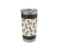 Schnauzer Perros Patrón Dibujado a Mano Schnauzer Perro Vaso térmico de acero inoxidable de doble pared