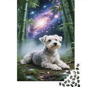 Schnauzer Puzzle 1000 Piezas Bosque de bambú Puzzles Adultos Rompecabezas De Madera Rompecabezas DIY Piso Juego para Adultos Y Niños 1000pcs (75x50cm)
