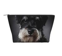 Schnauzer Retrato Gris Oscuro, Bolsa de artículos de tocador Bolsa de Maquillaje Bolsa de cosméticos Bolsa de artículos de tocador de Viaje portátil