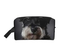 Schnauzer Retrato Gris Oscuro, Bolsa de Maquillaje Bolsa de cosméticos Bolsa de artículos de tocador de Viaje portátil Organizador de Bolsa de Maquillaje