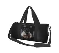 Schnauzer Retrato Gris Oscuro, Bolsa de Viaje de Gran Capacidad, Bolso Redondo, Bolsa de Viaje Deportiva, Bolsa de Mano, Bolsa de Fitness