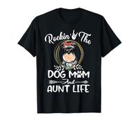 Schnauzer Rocking The Dog Mom and Aunt Life Mothers Day Camiseta