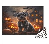 Schnauzer Rompecabezas Imposible,desafío for Adults Jack-o'-Lantern Juego Educativo 1000 Piezas Obra De Arte De Juego De para Adultos Y Niños A Partir De 12 Años 1000pcs (75x50cm)