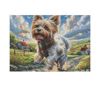 Schnauzer tierno Pradera Rompecabezas 300 Piezas Cartón para Parejas Actividad Tiempo Libre Terapia Relajación Decoración Salón Regalo Sorpresa 300 PCS/40x28cm