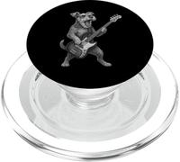Schnauzer Tocando Bajo Música Rock Amante de los Per PopSockets PopGrip para MagSafe